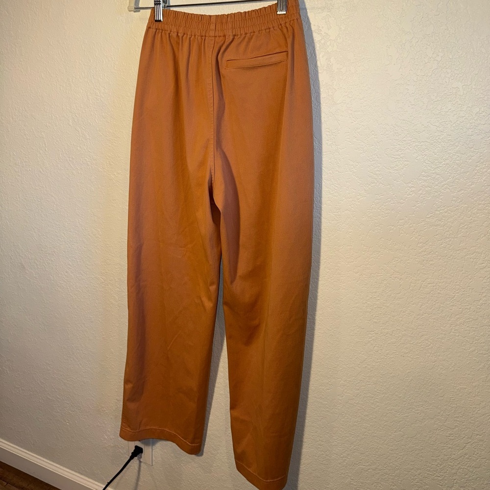 Uniqlo High Waist Orange Wide Leg Twill Casual Pants Size XS Gently Used - Picture 6 of 8
